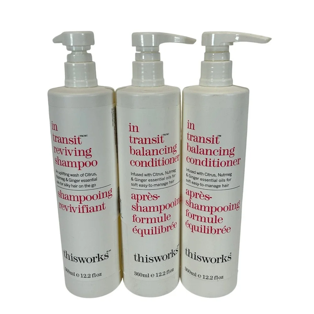This Works In Transit Reviving Shampoo & Balancing Conditioner Set 12.2oz 3pk